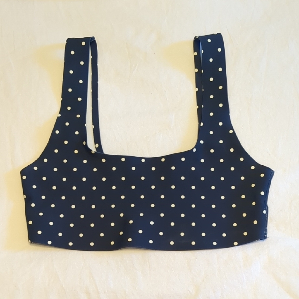 NWOT Parade Seamless Polka Dot Sports Bra XS Navy White
